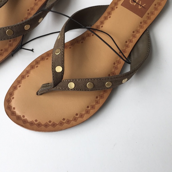 dv Bel Flip Flop Sandals Olive Studded New - Picture 6 of 6